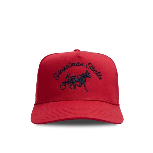 Siegelman Stable hat - red and blue writing